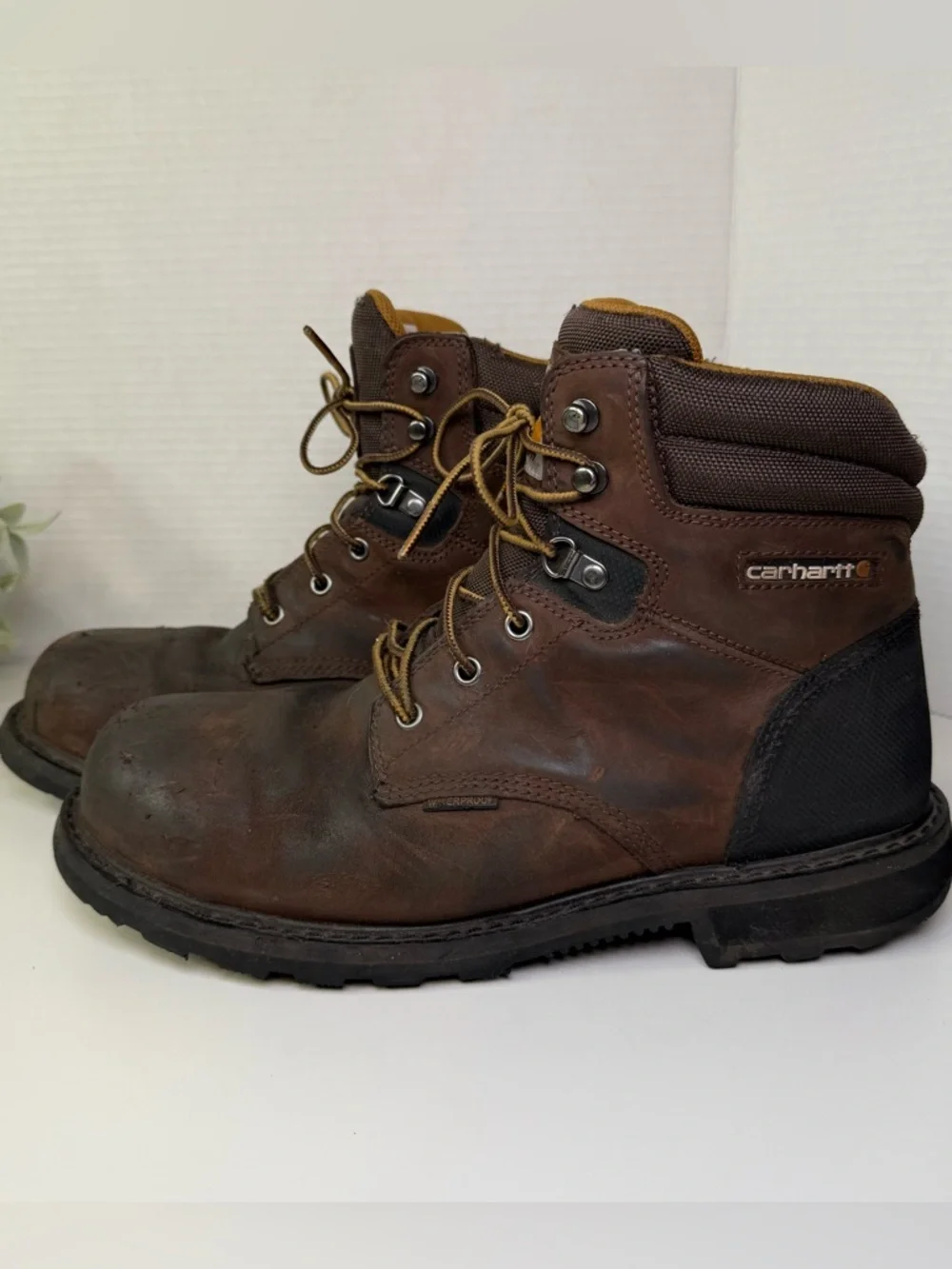Carhartt CMW6273 Size 10W Brown Leather Waterproof Classic Men's Work Boots
